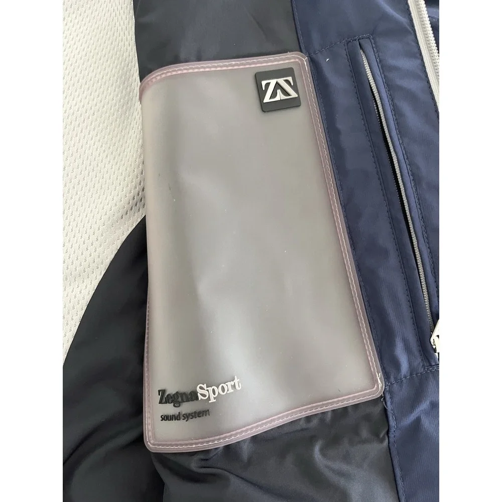 Zegna Sport Waterproof Rain Ocean Jacket Coat Mens Medium Navy Blue Windbreaker